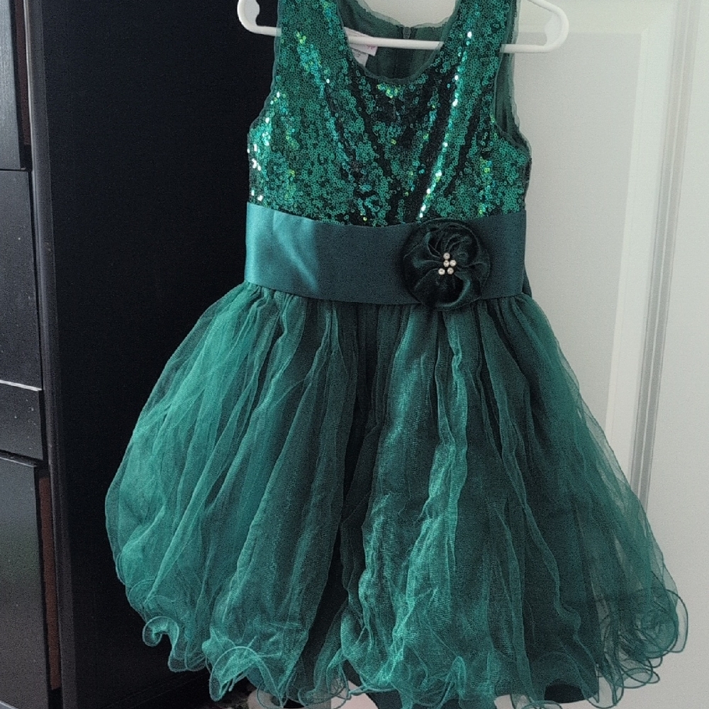 Bonnie Jean Teal Sequin Formal Dress